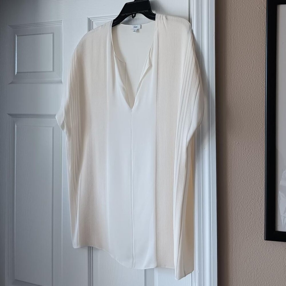 VINCE Top Womens Silk Short Sleeve Size Medium